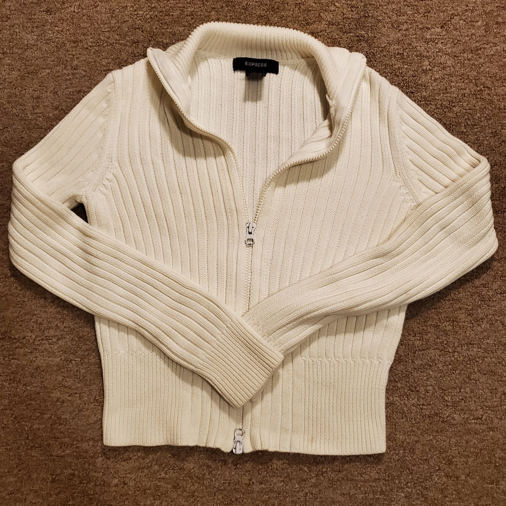 White EXPRESS Crop Sweater